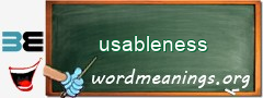 WordMeaning blackboard for usableness